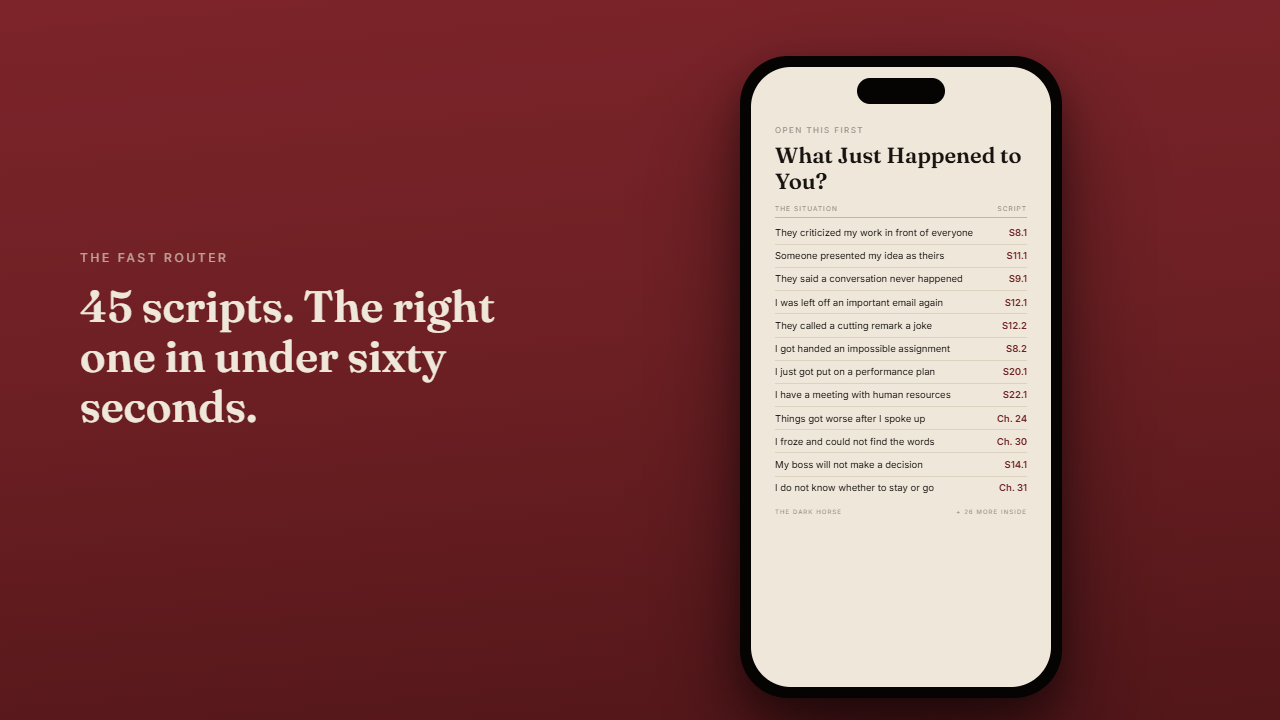 The fast router. 45 scripts, the right one in under sixty seconds.